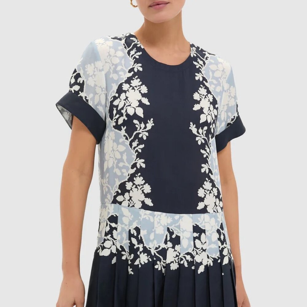 NWT Tuckernuck Blue Fog Pleated Liza Dress - Sz M -BRAND NEW!!!